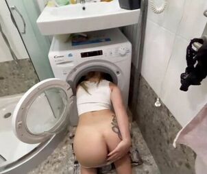My stunning stepsister is stuck in the washing machine in