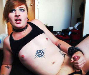 Kinky PIERCED AND Tattooed TRANS Female CAN'T WAIT TO Spunk