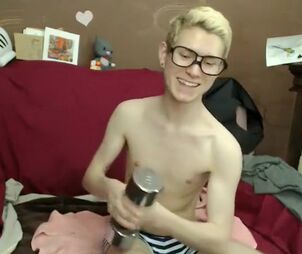 Killer And Glamorous Teenager Fellow Light-haired On Webcam
